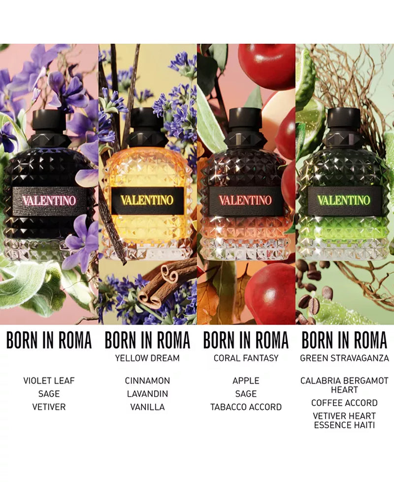 Men'S Uomo Born in Roma Green Stravaganza Eau De Toilette Spray, 3.4 Oz.